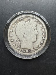 1906 Barber Silver Half Dollar