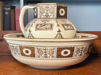 An Antique Wedgwood Wash Basin And Pitcher