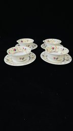 Limoges Raynaud Carousel Cup And Saucers Set Of 4