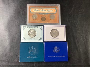 George Washington Silver Half Dollar, US Liberty Half Dollar & 'Three Rare Coin Collection'