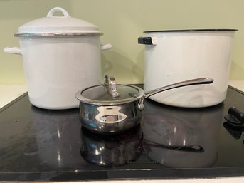 Enamel Pots & Cuisinart Sauce Pan