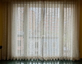 2 Panels Lace Curtains  (Approximately 10.25'  Wide X 8.5 Long'