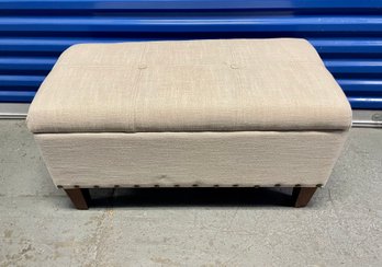 Upholstered Storage Bench With Nail Head Trim