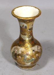 Antique Japanese Satsuma Miniature Vase Large Signature Meiji Period