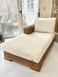 A Modern Wicker Left Arm Chaise Lounge By Ralph Lauren For Henredon