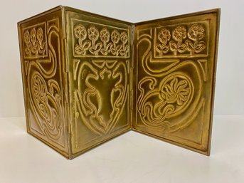 Art Nouveau Brass Tabletop Screen