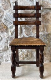 Spanish Colonial Baroque Style Studded Side Chair