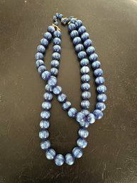 Vintage Blue Beaded Necklace