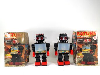 Vintage Pair - Saturn Robots - Untested *