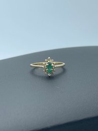 Gorgeous Multi Diamond & Emerald 14k Yellow Gold Ring