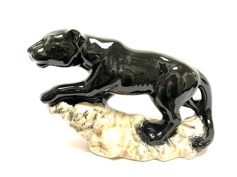 Vintage Ceramic Black Panther Figurine/statue