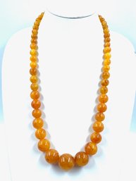 Classic & Iconic Marbled Graduated Butterscotch Bead Necklace