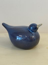 Vintage Studio Pottery Blue Drip Glaze Sea Bird Sculpture