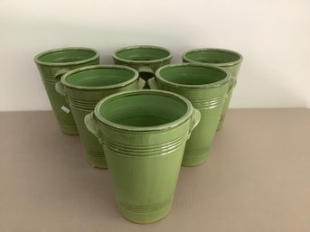 Green Planters Lot Of 6