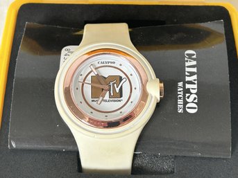 Vintage CALYPSO MTV Wrsitwatch In Case