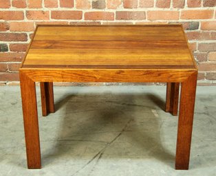 Mid Century Modern Walnut & Rosewood Parsons Occasional Table