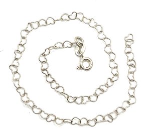 Vintage Italian Sterling Silver Heart Linked Bracelet