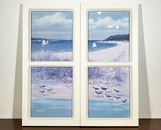 Coastal Artwork On Cabinet Doors