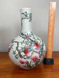 Chinese Porcelain Vase With Plum Motif  11' No Chips