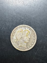 1899 Barber Silver Quarter