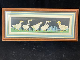 Country Ducks Print In Frame
