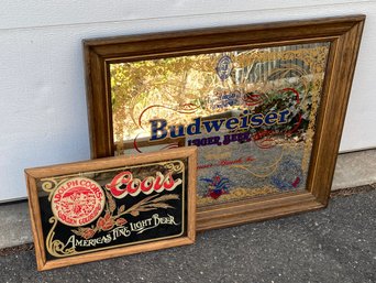 Wall Art - Budweiser Mirror & Coors Beer Signs