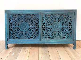 A Carved Exotic Hard Wood Indian Credenza By Anthropoloigie