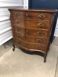 1800s Antique 5 Drawer Bureau On Wheels