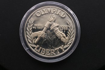 1988 Olympic Liberty 1 Dollar Silver Proof Coin