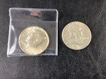 1963 D Franklin And 1964 Kennedy Half Dollar (90 Percent Silver)