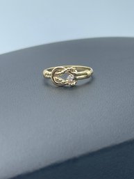 Hercules Love Knot Diamond Ring Set In 14k Yellow Gold