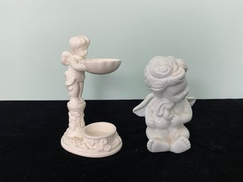 Pair Of Porcelain Angel Figurines