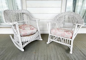 A Pair Of Wicker Rocking Chairs