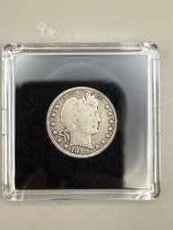 1899 Barber Silver Quarter In Plastic Case