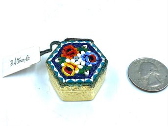 New Old Stock Micro Mosaic Pill Box From B. Altman & Co