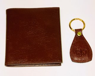 Swank Dark Brown Leather Bifold Wallet And Matching Key Ring - From A Salesman's Display Case - Lot 10