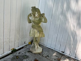 Cement Statue Girl With Pearls