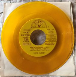 Dave Dudley 'Rolaids, Doan's Pills & Preparation H' Gold Colored Vinyl Promo 45 Rockabilly Record Sun EX/NM