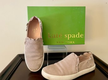 Kate Spade Lilly Grey Suede Slip On Shoes, Size 7.5