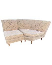 Mid Century Apartment Sized Two Piece Sectional Sofa - Color  Toast