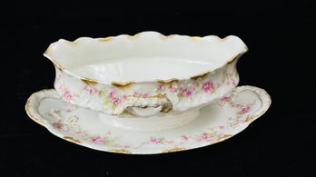 Theodore Haviland Limoges Gravy Boat With Attached Underplate