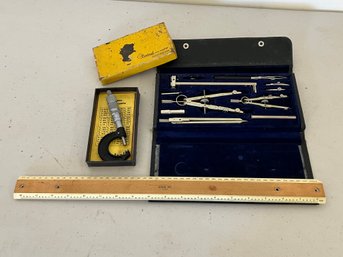 Drafting Set, Ruler, Micrometer