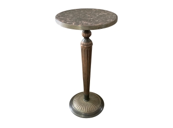 Heavy Brass And Marble Topped Plant Stand