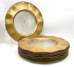 A Set Of 8 Gold Rimmed Glass Chargers By Pier 1 Imports