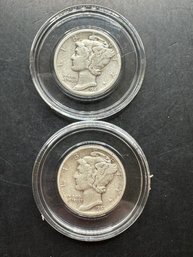 2 Mercury Dimes 1941, 1941-D