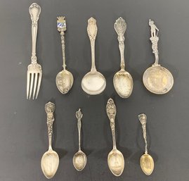 Group Of Sterling Silver Assorted Utensils & Souvenir Spoons - 3.74 Gross OZT