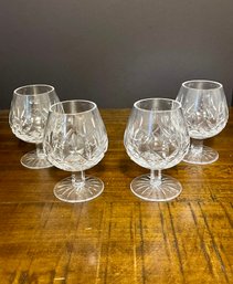 Set Of Four Vintage Waterford Crystal 'Lismore' Balloon Brady Snifters