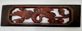 Vintage Carved Wood Bird Plaque, Ready To Hang