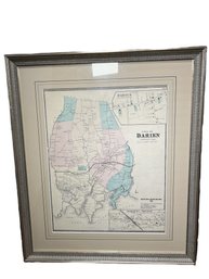 Antique 1867 F.W. Beers Map Of Darien, CT