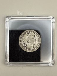 1915 Barber Silver Quarter In Plastic Case